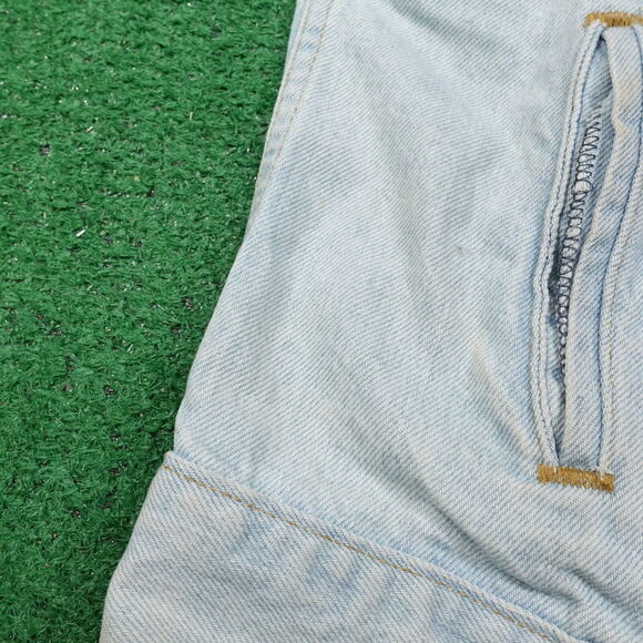 VINTAGE LEVI'S USA MADE MOTLEY CRUE DENIM JEAN BATTLE VEST WOMENS 14 21X22.5 - Picture 9 of 16